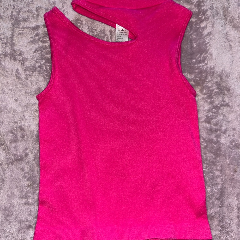 Trendy Boutique Hot Pink Cutout Tank Top